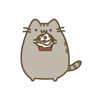 💘 Pusheen cat, cartoon, sticker, pusheen, cupcake, cute telegram sticker