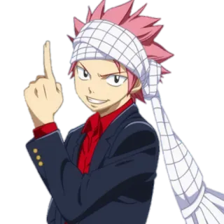 👆 Natsu Dragneel Fairy Tail Anime, Fairy Tail, Natsu Dragneel, Personagem, Dedo do meio telegram sticker