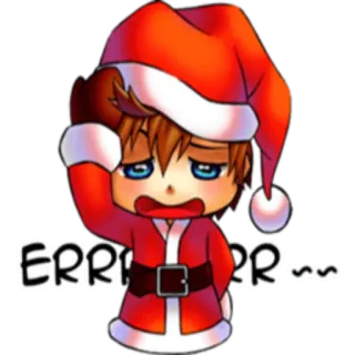 😬 ERROR... Navidad, error, lindo, dibujos animados, Santa Claus, triste whatsapp sticker