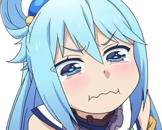 😭 Aqua Konosuba Anime, Weinen, Traurig, Tränen, Cartoon, Aqua, Konosuba whatsapp sticker