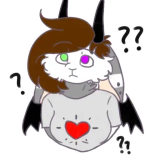 🤔 confused, question mark, cartoon, drawing, heart, character, sticker whatsapp sticker