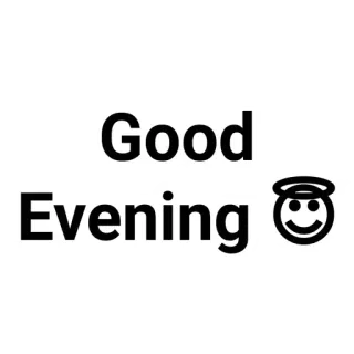 💬 Good Evening bonsoir, salutation, auréole, ange, paisible, noir et blanc whatsapp sticker