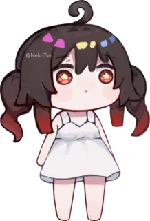 😶 @NekoTsu Anime, Chibi, Kawaii, Mignon, Art whatsapp sticker