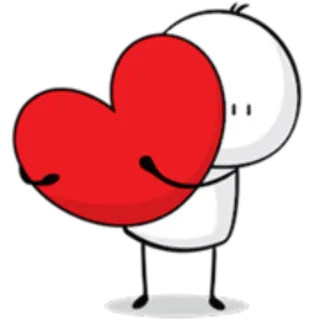 ❤ hati, cinta, kartun, karakter, hari Valentine, emoji, stiker telegram sticker