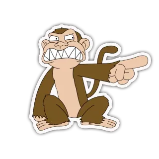 👉 Evil Monkey Family Guy Cartone animato, Scimmia, Arrabbiato, Animato, Adesivo, Scimmia cattiva telegram sticker