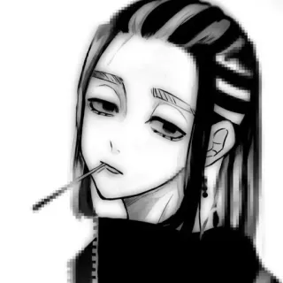 🖤 anime, manga, black and white, portrait, character, illustration whatsapp sticker