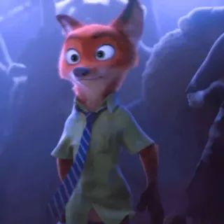😐 Nick Wilde Zootopia raposa, Zootopia, personagem de desenho animado, Nick Wilde, animal, antropomórfico telegram sticker