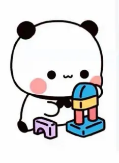 🤍 팬더, 만화, 귀여운, 동물, 곰, 카와이 telegram sticker