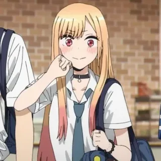 🥟 Marin Kitagawa anime, girl, school uniform, cosplay, kawaii telegram sticker