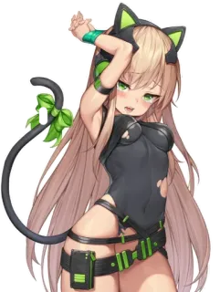 😍 anime, cat girl, sexy, ears, girl whatsapp sticker