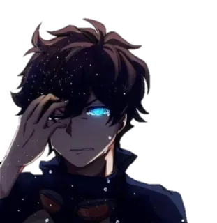 😋 anime, piangendo, triste, ragazzo, maschio, adolescente telegram sticker