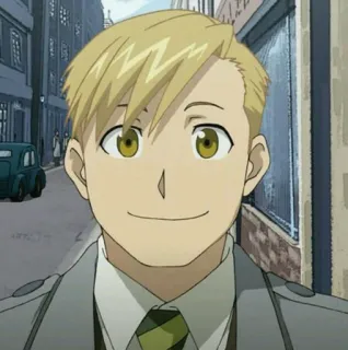 🙂 Jean Havoc Fullmetal Alchemist Anime, Cartoni animati, Jean Havoc, Fullmetal Alchemist telegram sticker