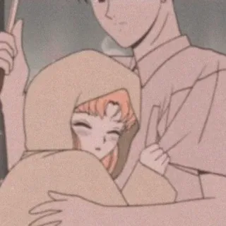 💛 Anime, Ôm, Hoạt hình, Tình yêu, Cặp đôi telegram sticker