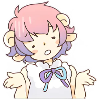 🤷‍♂ アニメ, キャラクター, 困惑, 肩をすくめる, かわいい, イラスト, ステッカー whatsapp sticker