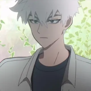 ⌚️ Anime, Cabelo branco, Menino, Desenho animado telegram sticker
