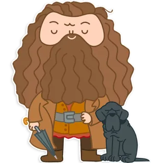 🙃 Hagrid Harry Potter Hagrid, Harry Potter, dog, fantasy, wizard, magic telegram sticker