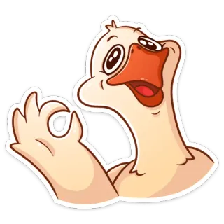 👌 ganso, ok, pássaro, emoji, adesivo telegram sticker