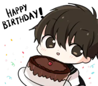 🍰 cute, anime, cake, celebration, happy whatsapp sticker
