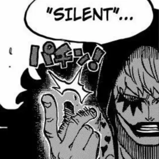 😠 "SILENT"... 动漫, 漫画, 无声, 手势 telegram sticker
