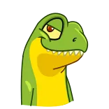 😏 thằn lằn, động vật, bò sát, hoạt hình, xanh lá telegram sticker