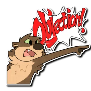 🗯 Objection! objection, law, court, cartoon, animal telegram sticker