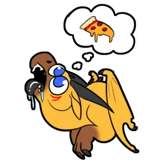 🍕 naga, kartun, pizza, makanan, fantasi, lucu telegram sticker