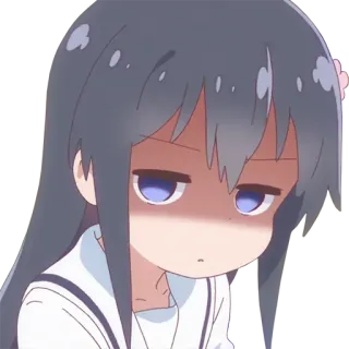😑 anime, girl, bored, manga, cartoon whatsapp sticker