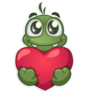 ❤ Liebe, Herz, Monster, süß, grün telegram sticker