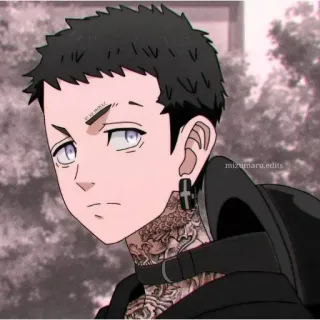 🥀 Anime, Personnage, Tatouage, mizumaru.edits, Esthétique telegram sticker