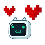 🥰 로봇, 고양이, 하트, 귀여운, 카와이 telegram sticker