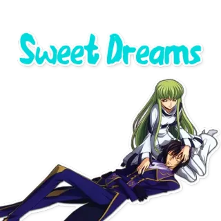 😴 C.C. Code Geass Sweet Dreams anime, cc, code geass, sweet dreams, sleeping, lelouch telegram sticker