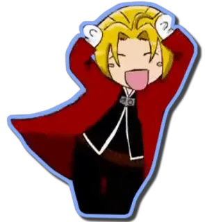 🕺 Edward Elric Fullmetal Alchemist อนิเมะ, มังงะ, จิบิ, สติกเกอร์, การ์ตูน, ตลก telegram sticker