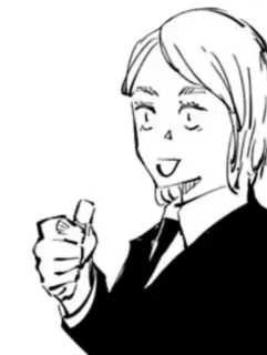 😀 Anime, Postać, Kciuk w górę, Manga telegram sticker