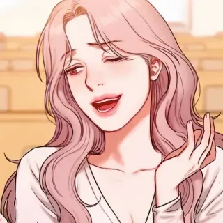🥀 mujer, dibujos animados, anime, pelo rosa, guiño telegram sticker