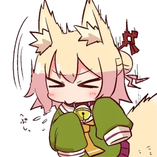 😨 べしっ Anime, Renard, Fille, Mignon, Cloche, En colère telegram sticker