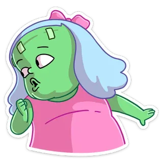 🏃‍♂️ Cartoon, Zombie, Mädchen, Sticker telegram sticker