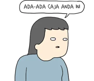 😳 ADA-ADA SAJA ANDA INI Cartoon, Frau, Sprechblase, Lustig, Indonesisch telegram sticker