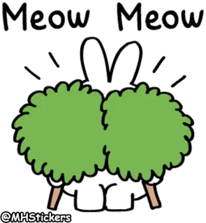 🙈 Meow Meow gato, animal, conejo, miau, lindo, pegatina whatsapp sticker