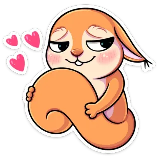 ❤️ esquilo, fofo, corações, animal, desenho animado telegram sticker