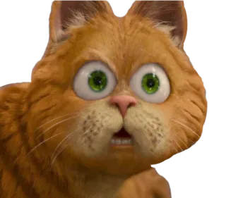 😳 Garfield cartoon cat, orange cat, Garfield, funny, cat, animated telegram sticker