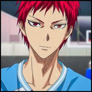 🦋 Akashi Seijuro Kuroko's Basketball Anime, Koszykówka, Rude włosy, Postać, Manga telegram sticker