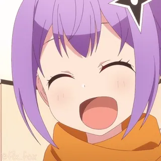 😂 Anime, Słodkie, Dziewczyna, Fioletowe włosy, Uśmiech telegram sticker