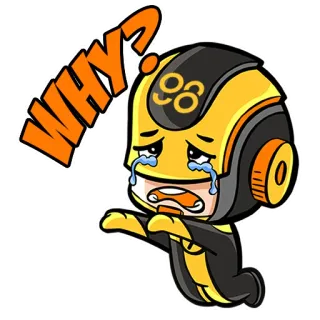 😭 WHY? traurig, weinend, roboter, frage, cartoon, emotion telegram sticker