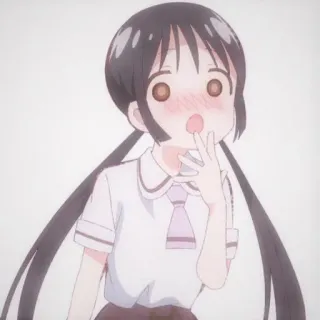 🎲 anime, meisje, blozend, verrast, schooluniform telegram sticker