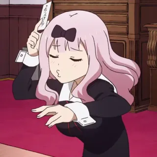 💜 Chika Fujiwara Kaguya-sama: Love Is War おえかき Аниме, Чика Фудзивара, Кагуя-сама, Любовь это война, Милый, Мультфильм, Каваий telegram sticker
