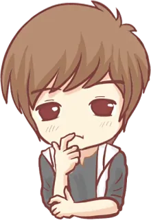 🤔 Dibujos animados, Anime, Personaje, Pensando, Lindo, Kawaii telegram sticker