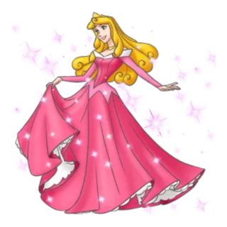 ✨ Aurora Sleeping Beauty disney, prinzessin, magie, kleid, rosa, glitzer, märchen telegram sticker