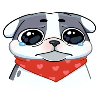 😢 cachorro, filhote, triste, chorando, adesivo, desenho, animal telegram sticker