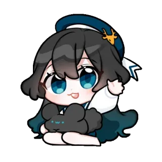 🍟 Chibi, Anime, Cartoon, Kawaii, Schattig, Meisje, Illustratie, Sticker telegram sticker