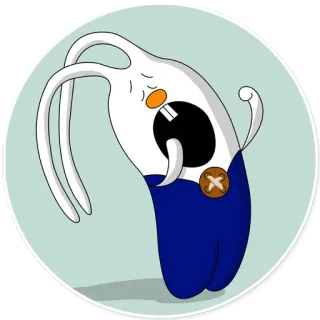 😐 cartoon, rabbit, animal, illustration, sticker, cute, whimsical telegram sticker